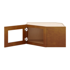 J&K Mocha Glazed K10 Wall Diagonal Glass Insert- 24" W x 12" H (No Glass Insert)