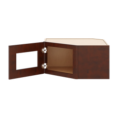 J&K Mahogany J5 Wall Diagonal Glass Insert- 24" W x 12" H (No Glass Insert)
