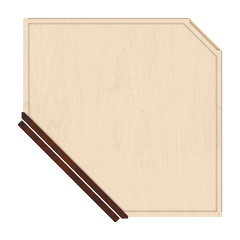J&K Mahogany J5 Wall Diagonal Glass Insert- 24" W x 12" H (No Glass Insert)
