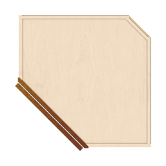 J&K Mocha Glazed K10 Wall Diagonal Glass Insert- 24" W x 12" H (No Glass Insert)