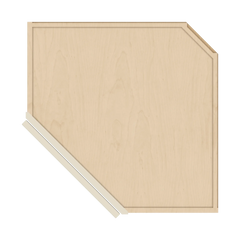 J&K Pearl Glazed H9 Wall Diagonal Glass Insert- 24" W x 12" H (No Glass Insert)