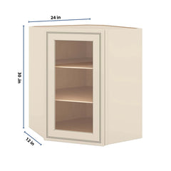 J&K Pearl Glazed H9 Wall Diagonal Glass Insert- 24" W x 30" H (No Glass Insert)