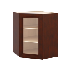J&K Mahogany J5 Wall Diagonal Glass Insert- 24" W x 30" H (No Glass Insert)