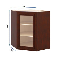 J&K Mahogany J5 Wall Diagonal Glass Insert- 24" W x 30" H (No Glass Insert)