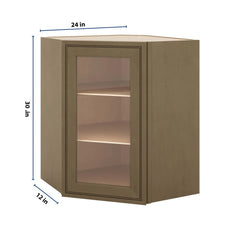 J&K Hazel H8 Wall Diagonal Glass Insert- 24" W x 30" H (No Glass Insert)