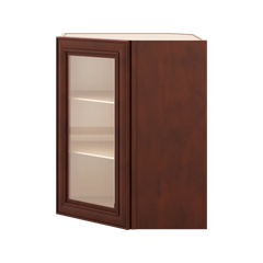 J&K Mahogany J5 Wall Diagonal Glass Insert- 24" W x 30" H (No Glass Insert)