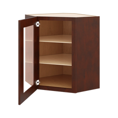 J&K Mahogany J5 Wall Diagonal Glass Insert- 24" W x 30" H (No Glass Insert)