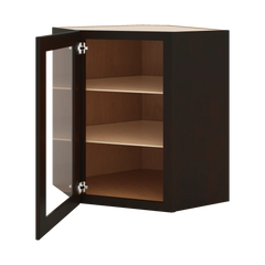 J&K Espresso K8 Wall Diagonal Glass Insert- 24" W x 30" H (No Glass Insert)