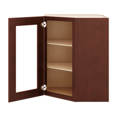 J&K Mahogany J5 Wall Diagonal Glass Insert- 24" W x 30" H (No Glass Insert)