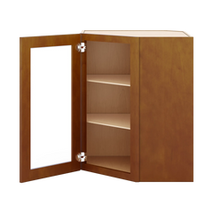 J&K Mocha Glazed K10 Wall Diagonal Glass Insert- 24" W x 30" H (No Glass Insert)