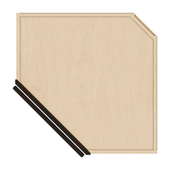 J&K Espresso K8 Wall Diagonal Glass Insert- 24" W x 30" H (No Glass Insert)
