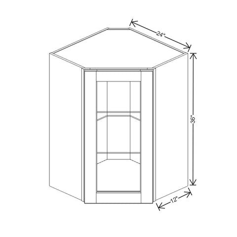 J&K Creme Glazed A7 Wall Diagonal Glass Insert- 24" W x 36" H (No Glass Insert)