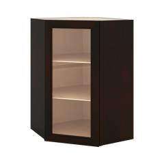 J&K Espresso K8 Wall Diagonal Glass Insert- 24" W x 36" H (No Glass Insert)