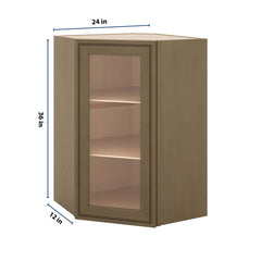 J&K Hazel H8 Wall Diagonal Glass Insert- 24" W x 36" H (No Glass Insert)