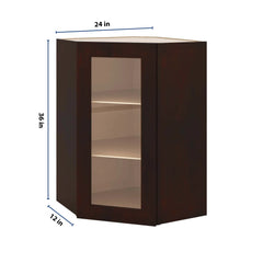 J&K Java Coffee S1 Wall Diagonal Glass Insert- 24" W x 36" H (No Glass Insert)