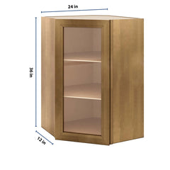J&K Butterscotch B8 Wall Diagonal Glass Insert- 24" W x 36" H (No Glass Insert)