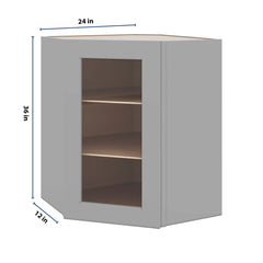 J&K Castle Grey S5 Wall Diagonal Glass Insert- 24" W x 36" H (No Glass Insert)