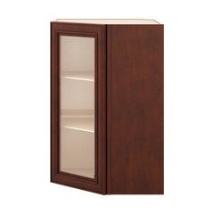 J&K Mahogany J5 Wall Diagonal Glass Insert- 24" W x 36" H (No Glass Insert)