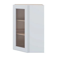 J&K White Shaker S8 Wall Diagonal Glass Insert- 24" W x 36" H (No Glass Insert)