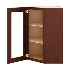 J&K Mahogany J5 Wall Diagonal Glass Insert- 24" W x 36" H (No Glass Insert)