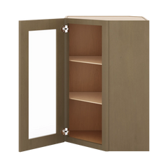 J&K Hazel H8 Wall Diagonal Glass Insert- 24" W x 36" H (No Glass Insert)