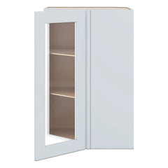J&K White Shaker S8 Wall Diagonal Glass Insert- 24" W x 36" H (No Glass Insert)