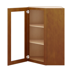 J&K Mocha Glazed K10 Wall Diagonal Glass Insert- 24" W x 36" H (No Glass Insert)