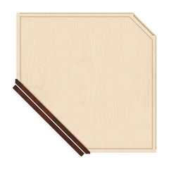 J&K Mahogany J5 Wall Diagonal Glass Insert- 24" W x 36" H (No Glass Insert)