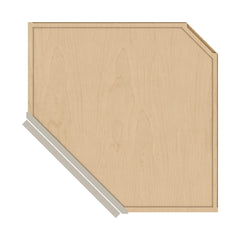 J&K Pebble B6 Wall Diagonal Glass Insert- 24" W x 36" H (No Glass Insert)