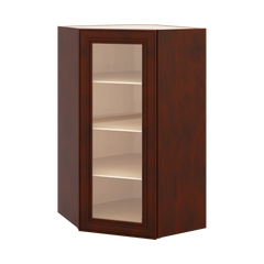 J&K Mahogany J5 Wall Diagonal Glass Insert- 24" W x 42" H (No Glass Insert)