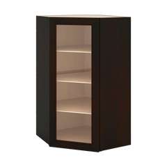 J&K Espresso K8 Wall Diagonal Glass Insert- 24" W x 42" H (No Glass Insert)