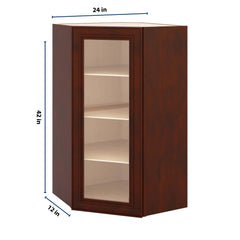 J&K Mahogany J5 Wall Diagonal Glass Insert- 24" W x 42" H (No Glass Insert)
