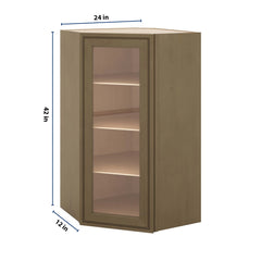 J&K Hazel H8 Wall Diagonal Glass Insert- 24" W x 42" H (No Glass Insert)