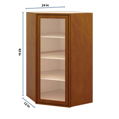 J&K Mocha Glazed K10 Wall Diagonal Glass Insert- 24" W x 42" H (No Glass Insert)