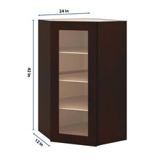 J&K Java Coffee S1 Wall Diagonal Glass Insert- 24" W x 42" H (No Glass Insert)