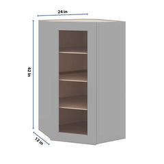 J&K Castle Grey S5 Wall Diagonal Glass Insert- 24" W x 42" H (No Glass Insert)