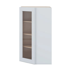 J&K White Shaker S8 Wall Diagonal Glass Insert- 24" W x 42" H (No Glass Insert)
