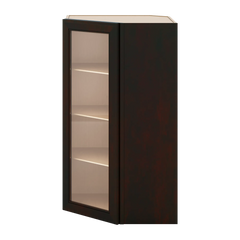 J&K Espresso K8 Wall Diagonal Glass Insert- 24" W x 42" H (No Glass Insert)