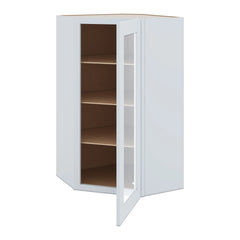 J&K White Shaker S8 Wall Diagonal Glass Insert- 24" W x 42" H (No Glass Insert)