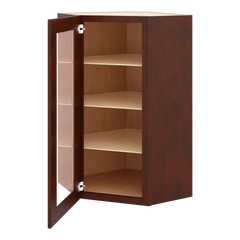 J&K Mahogany J5 Wall Diagonal Glass Insert- 24" W x 42" H (No Glass Insert)