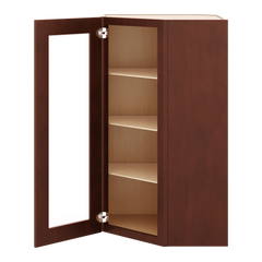 J&K Mahogany J5 Wall Diagonal Glass Insert- 24" W x 42" H (No Glass Insert)