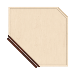 J&K Mahogany J5 Wall Diagonal Glass Insert- 24" W x 42" H (No Glass Insert)