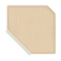 J&K Pearl Glazed H9 Wall Diagonal Glass Insert- 24" W x 42" H (No Glass Insert)