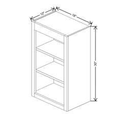 Fabuwood Allure Nexus Graphite Black 18" W X 30" H X 12" D Wall Open Shelf Cabinet