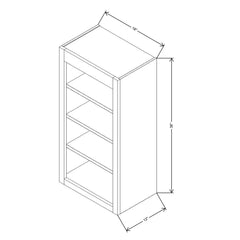 Fabuwood Allure Onyx Horizon  18"W X 36"H Wall Open Shelf  {Onyx-Fusion}