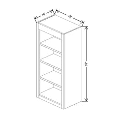 Fabuwood Allure Luxe Cloud White 18" W X 39" H X 12" D Wall Open Shelf Cabinet