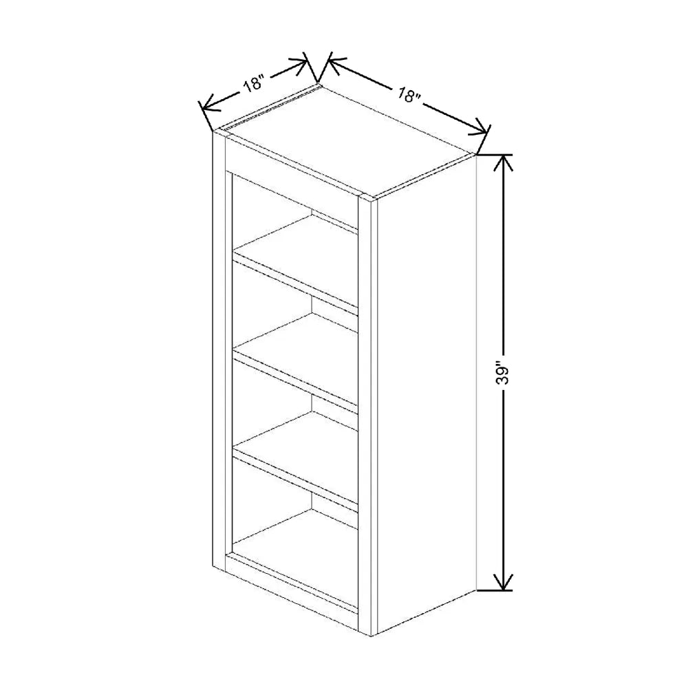Fabuwood Allure Galaxy Horizon 18" W X 39" H X 12" D Wall Open Shelf Cabinet