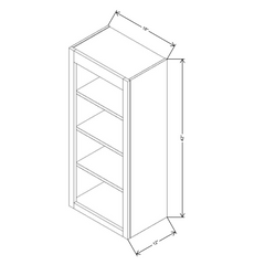 Fabuwood Allure Galaxy Mocha 18"W X 42"H WALL OPEN SHELF