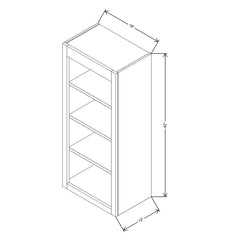 Fabuwood Allure Galaxy Desert Oak 18" W X 42" H X 12" D Wall Open Shelf Cabinet