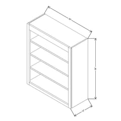 Fabuwood Allure Galaxy Graphite Black 30" W X 36" H X 12" D Wall Open Shelf Cabinet